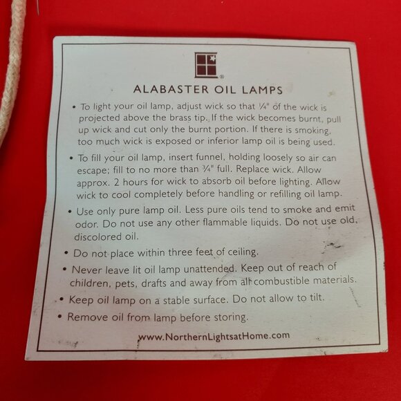 Oil Lamp Vintage Alabaster oil lamp Made in Turkey - Picture 6 of 9